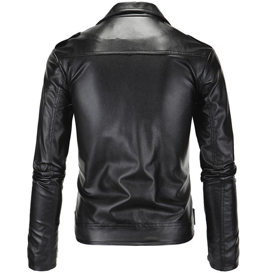 Herren stylische Bikerjacke aus hochwertigem Kunstleder R&B