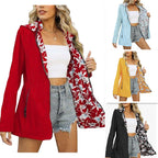Damen leichte Übergangsjacke mit floralem Innenfutter