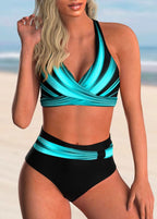 Damen Bikini-Set mit modischem Wickelausschnitt und elastischem Bund R&B