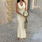 Damen Figurbetontes Abendkleid mit Halterrücken R&B