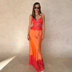Damen Elegantes und figurbetontes Kleid mit Spitzenoberteil R&B