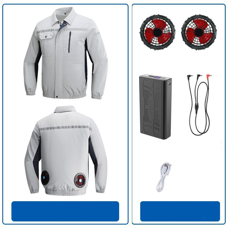 Herren nan atmungsaktive Arbeitsjacke mit integrierten Rückenlüftern und reflektierenden Streifen R&B