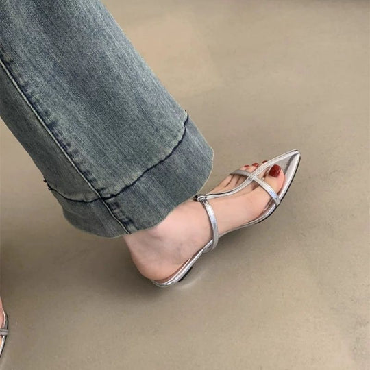Damen elegante Slingback-Flats mit spitzem Design R&B