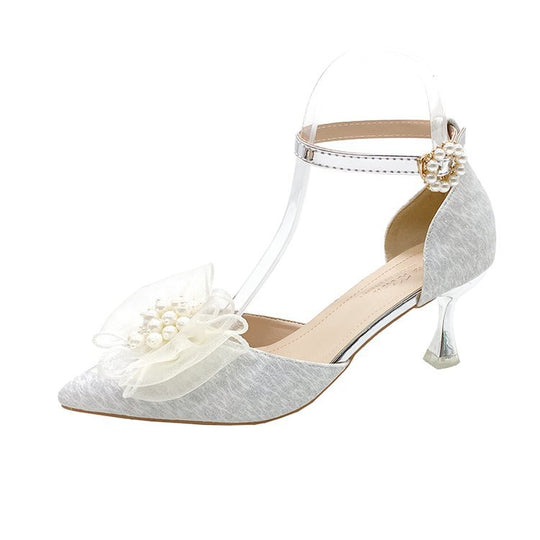 Damen elegante Pumps mit zierlichem Blumenschmuck R&B