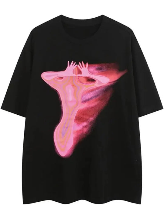 Damen T-Shirt mit künstlerischem Floral-Motiv und lässigem Schnitt R&B
