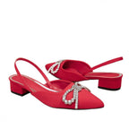 Damen Slingback Pumps mit funkelndem Schleifen-Design R&B