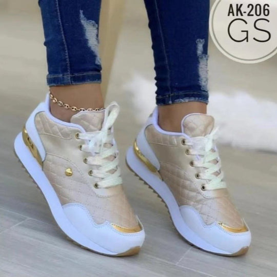 Damen modische Sneakers mit edlen Metalldetails und komfortabler Sohle R&B