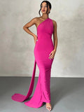 Damen Elegantes Wickelkleid mit asymmetrischem Saum und figurbetontem Schnitt EB