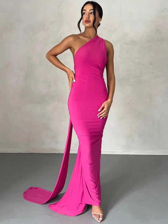 Damen Elegantes Wickelkleid mit asymmetrischem Saum und figurbetontem Schnitt R&B