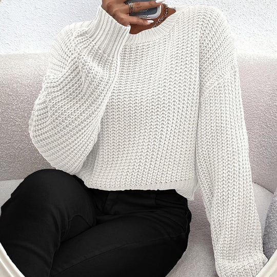 Damen Grobstrickpullover mit lässigem Schnitt und überschnittenen Schultern R&B