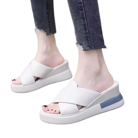 Damen Wedge-Pantoletten mit komfortablem Riemendesign R&B