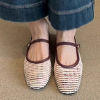 Damen Klassische Ballerinas mit verstellbarem Riemen R&B