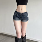 Damen Denim-Shorts mit ausgefranstem Saum R&B