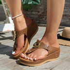 Damen Wedge-Sandalen mit elegantem Schmuckdetail R&B
