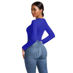 Damen Eleganter Langarmbody mit hohem Beinausschnitt R&B