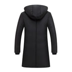 Damen lange Steppjacke mit großzügiger Kapuze und praktischen Taschen R&B