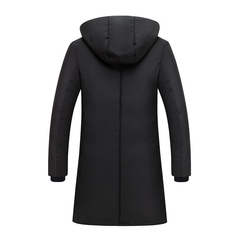 Damen lange Steppjacke mit großzügiger Kapuze und praktischen Taschen R&B