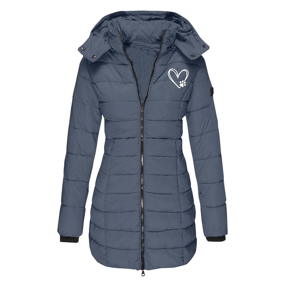 Damen gesteppte Winterjacke mit abnehmbarer Kapuze R&B