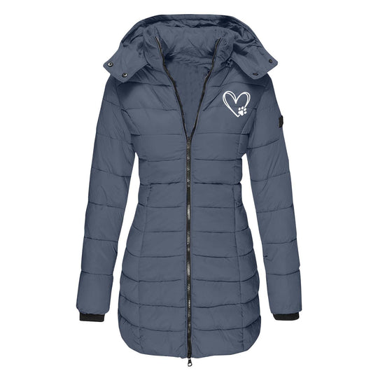 Damen gesteppte Winterjacke mit abnehmbarer Kapuze R&B