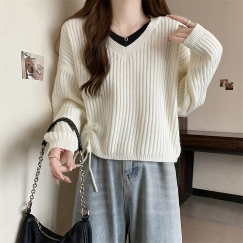 Damen lässiger Strickpullover R&B