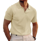 Herren Kurzarm-Henley-Shirt mit strukturierter Oberfläche R&B
