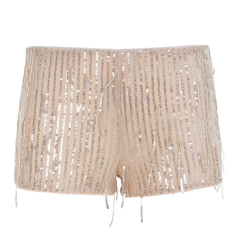 Damen glamouröse Pailletten-Shorts R&B