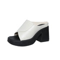 Damen Wedge-Pantoletten mit modischem Faltendesign und blockiertem Absatz R&B