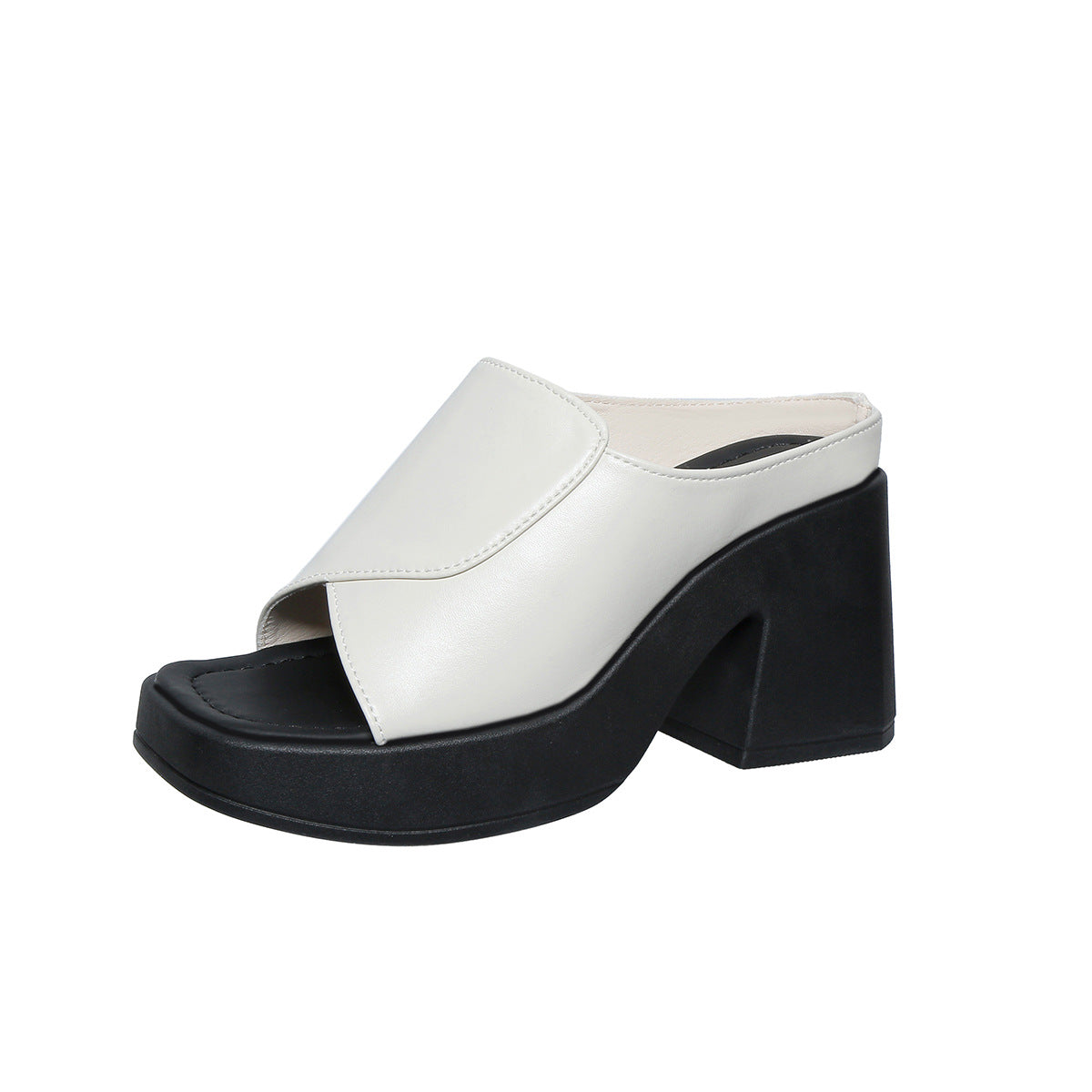 Damen Wedge-Pantoletten mit modischem Faltendesign und blockiertem Absatz R&B