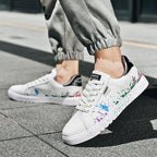 Damen Mode Sneakers mit farbenfrohem Spritzdesign und rutschfester Sohle