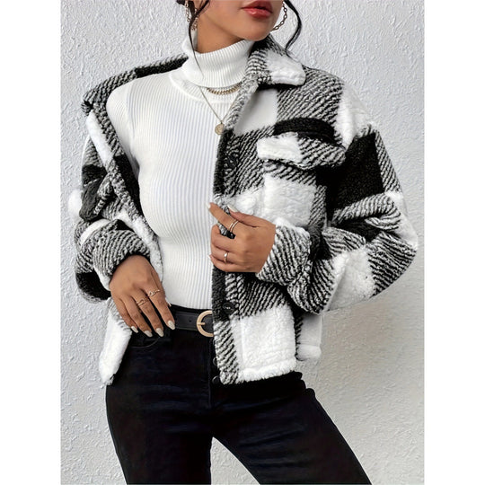 Damen Fleecejacke mit Karomuster R&B