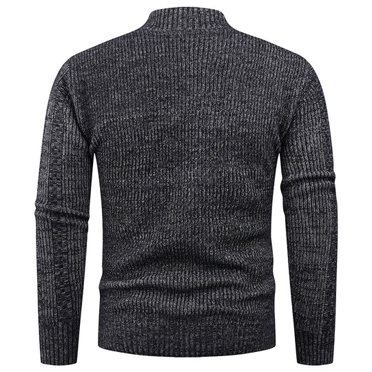 Herren Freizeit Strickjacke mit hohem Kragen und modernem Zipper R&B