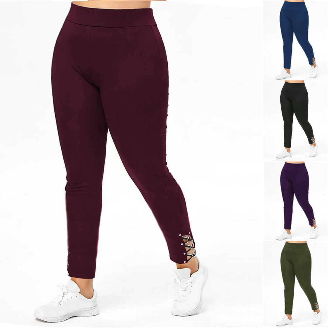 Damen Sportleggings mit dekorativen Schnürdetails R&B