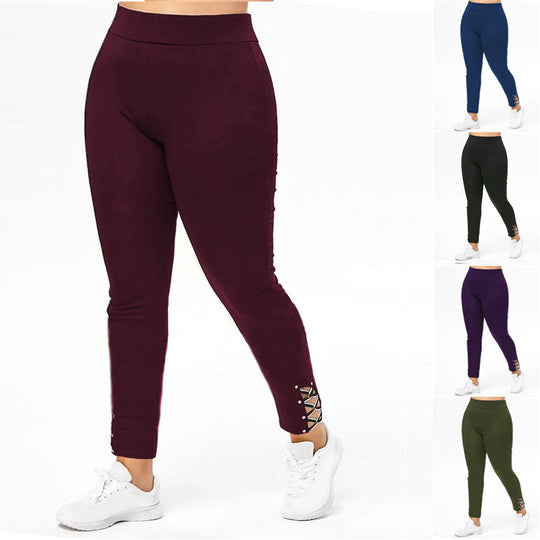 Damen Sportleggings mit dekorativen Schnürdetails R&B