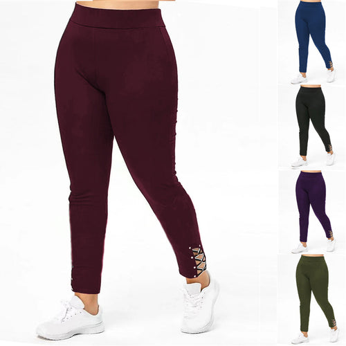 Damen Sportleggings mit dekorativen Schnürdetails R&B
