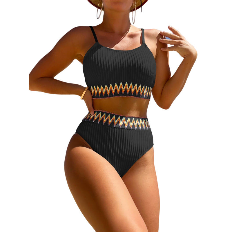 Damen Hochtailliertes Bikiniset mit raffinierten Zierdetails R&B