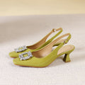 Damen Slingback-Pumps mit funkelndem Schmuckelement