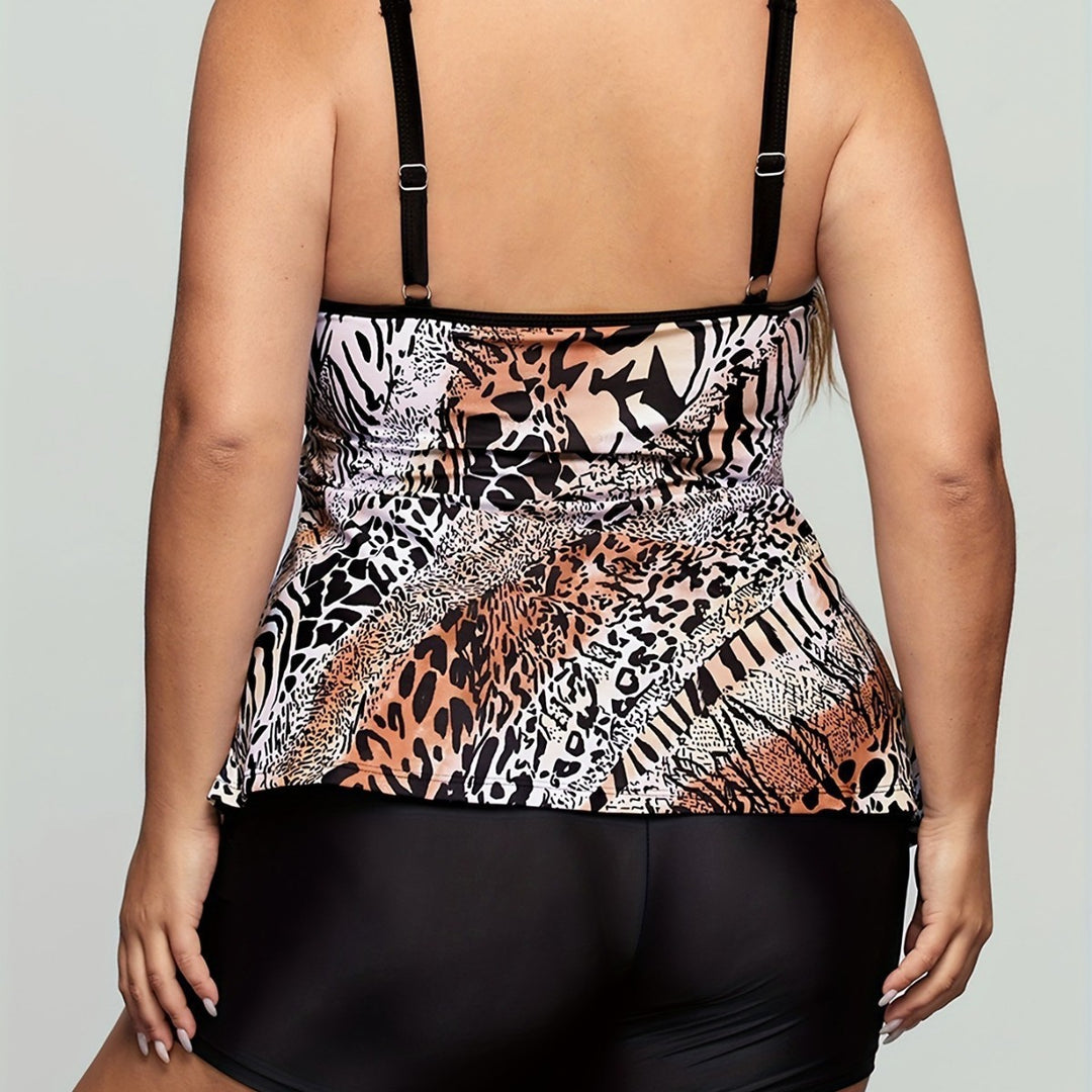 Damen Tankini mit modischem Animal-Print und schmeichelndem Schnitt R&B