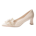 Damen elegante Pumps mit funkelndem Schleifenakzent