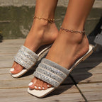 Damen elegante Riemchen-Sandaletten mit glamourösem Strassdesign R&B
