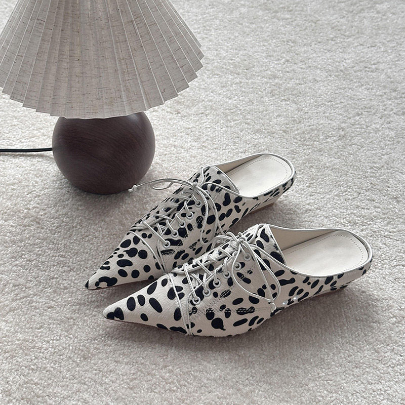 Damen elegante Schnürschuhe mit spitzem Schuhdesign und feinem Leder R&B