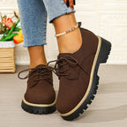 Damen Modische Schnürschuhe mit rutschfester Sohle und dämpfendem Fußbett
