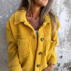 Damen kuschelige Teddyjacke mit praktischen Taschen R&B