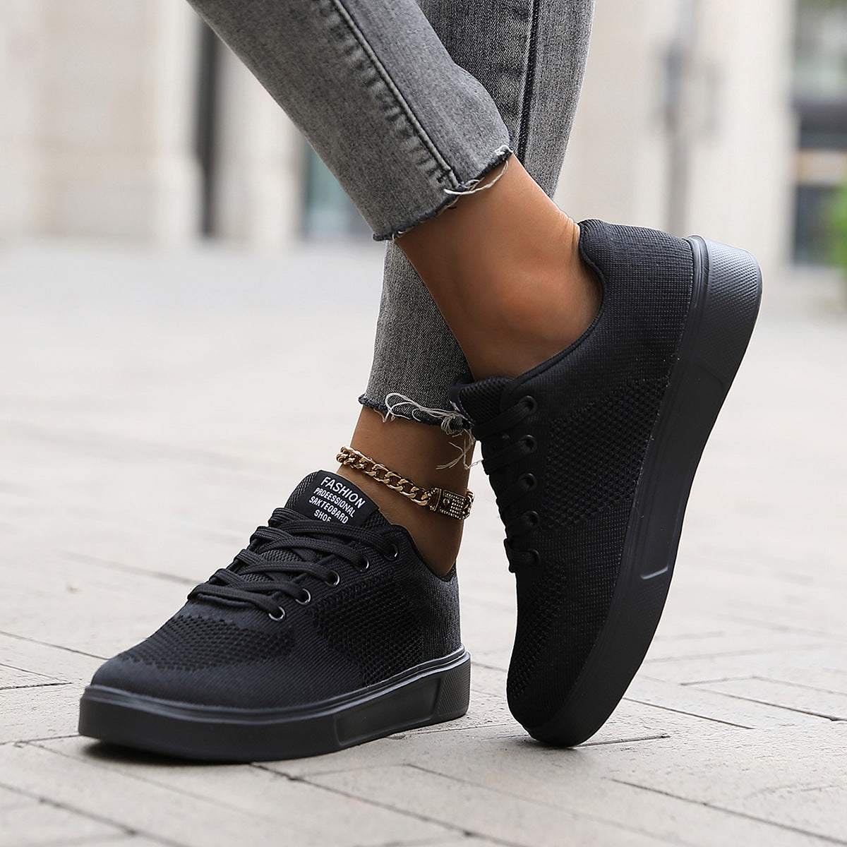 Damen Sportliche Leichtgewicht Sneakers mit atmungsaktivem Obermaterial