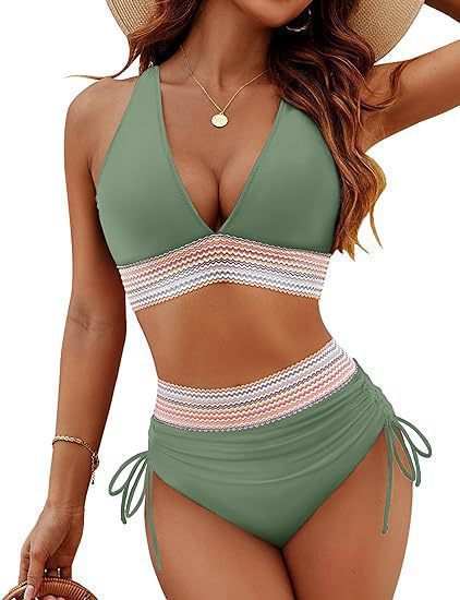 Damen Hochtailliertes Bikini-Set mit elastischen Details R&B