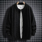 Damen Strickjacke mit strukturiertem Zopfmuster und durchgehenden Knöpfen R&B