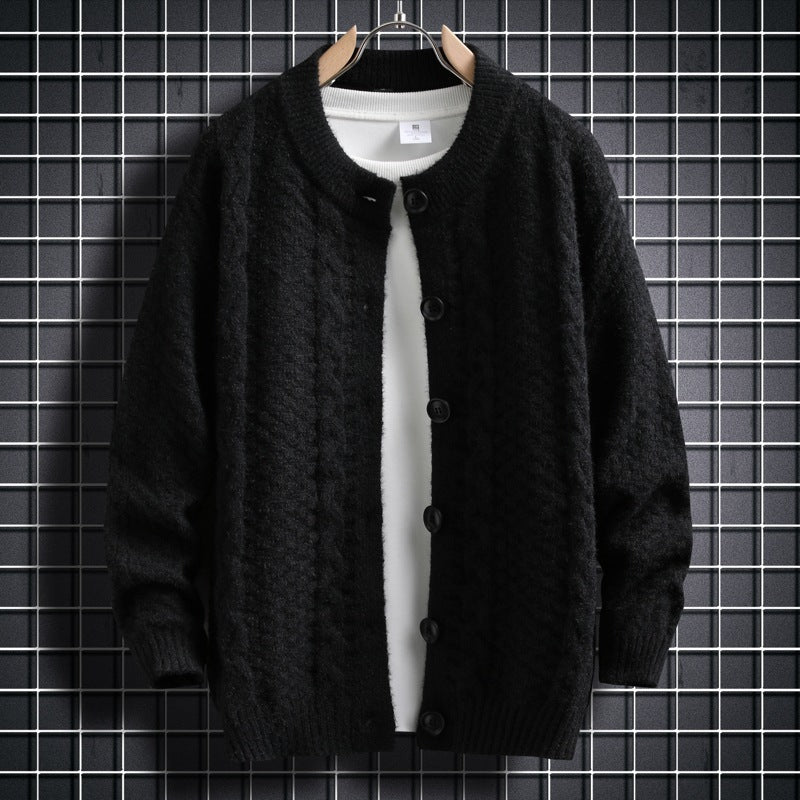 Damen Strickjacke mit strukturiertem Zopfmuster und durchgehenden Knöpfen R&B