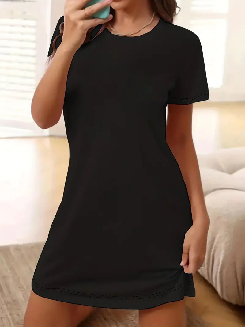 Damen T-Shirt-Kleid im lässigen Schnitt mit Rundhalsausschnitt R&B