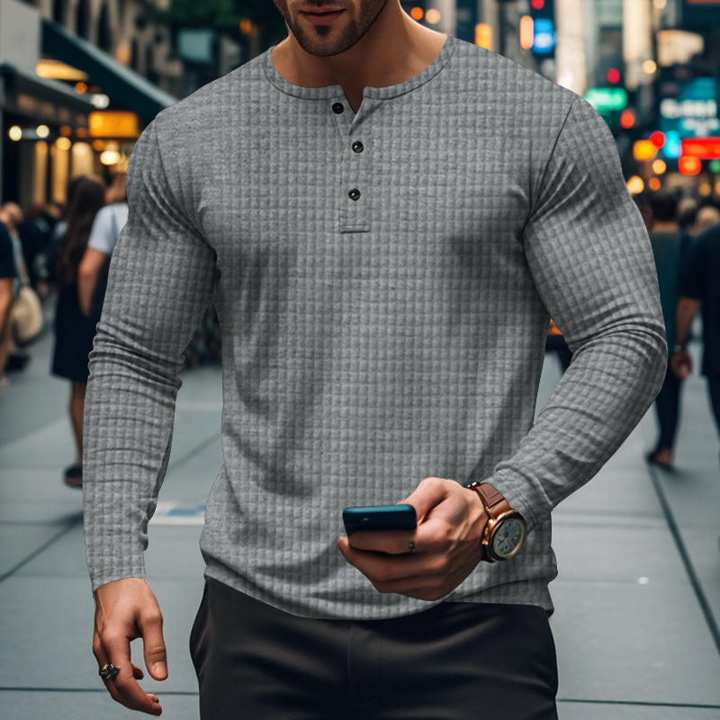 Herren langärmliges Oberteil mit strukturiertem Design R&B