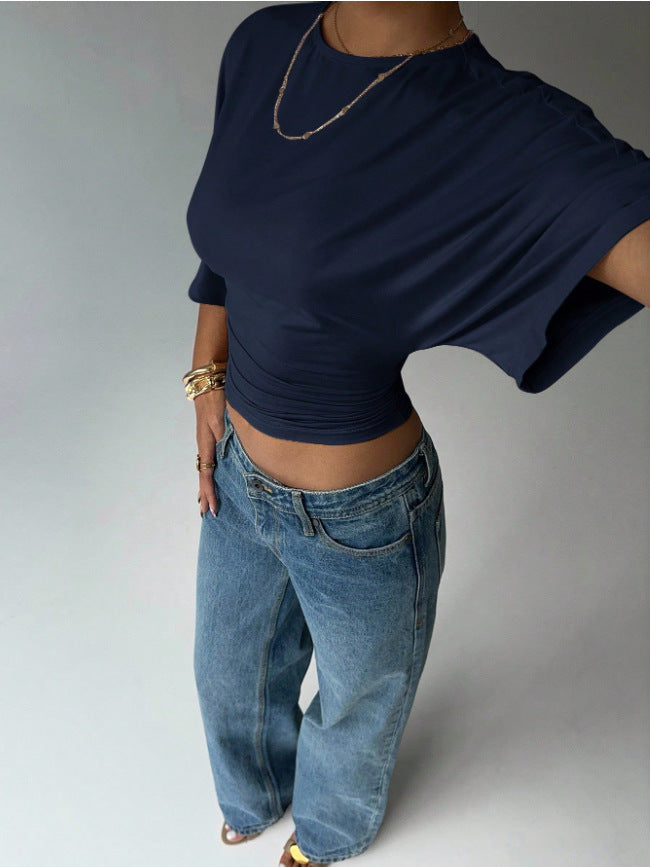 Damen Kurzärmliges Crop-Top R&B