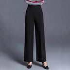 Damen Weit geschnittene High-Waist-Hose mit eleganten Bügelfalten R&B